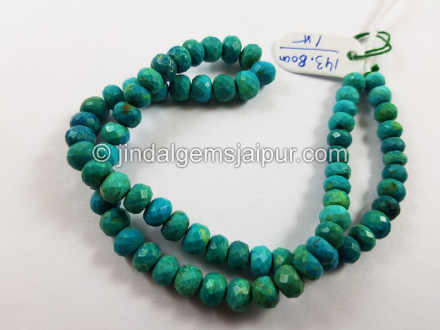Blue Chrysocolla Far Faceted Roundelle Beads